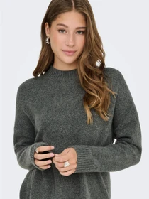 Свитры и кардиганы Only HAZEL LS HIGHNECK OVERS PULL K модель 15352853_Balsam Green Melange Фото