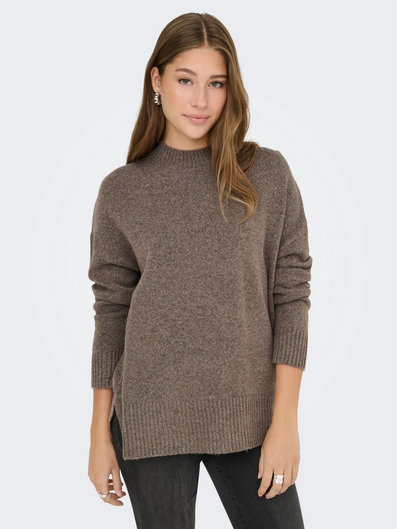 Светри та кардигани Only HAZEL LS HIGHNECK OVERS PULL K модель 15352853_Brown Lentil Melange Светри та кардигани Only HAZEL LS HIGHNECK OVERS PULL K модель 15352853_Brown Lentil Melange Фото