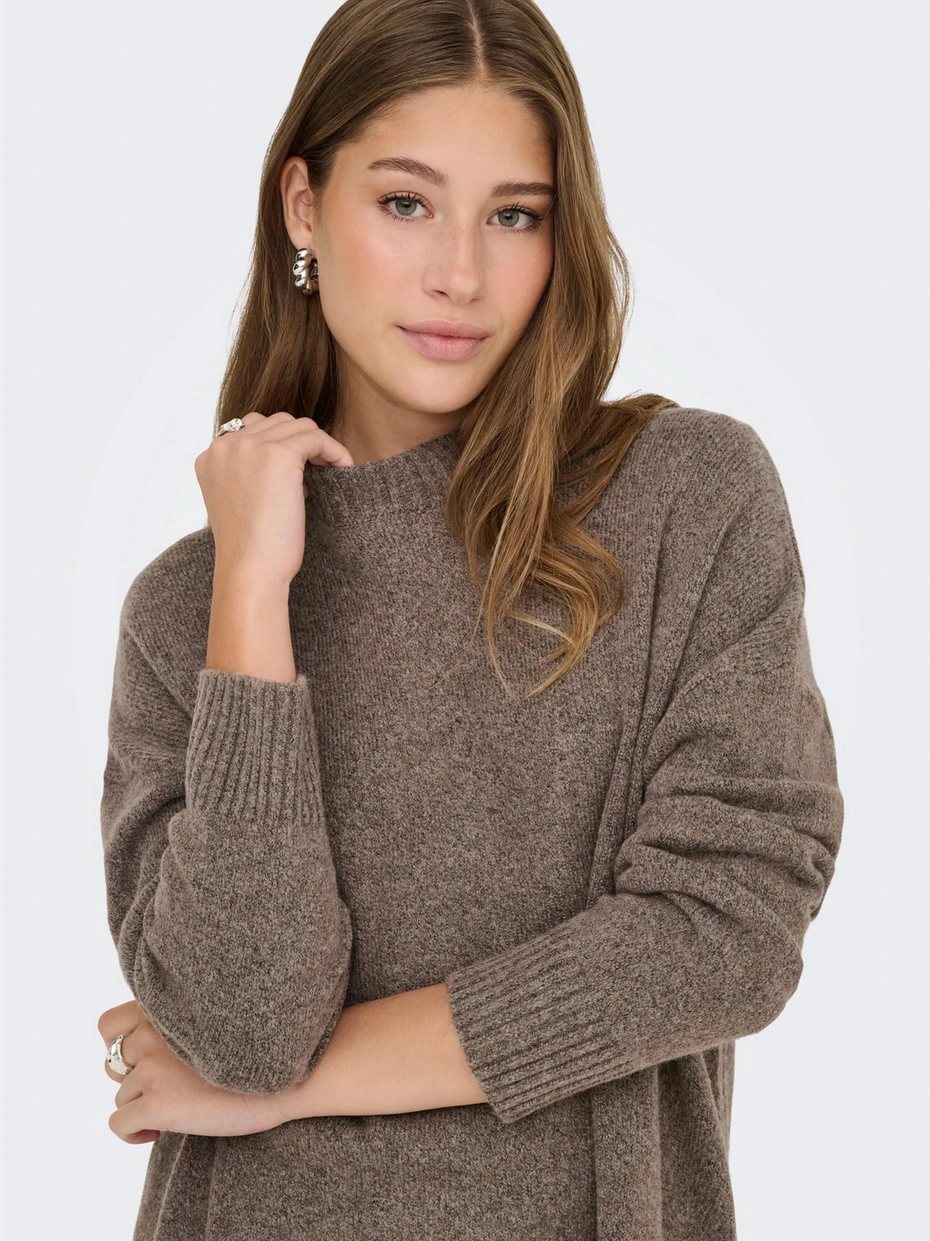 Светри та кардигани Only HAZEL LS HIGHNECK OVERS PULL K модель 15352853_Brown Lentil Melange Светри та кардигани Only HAZEL LS HIGHNECK OVERS PULL K модель 15352853_Brown Lentil Melange Фото