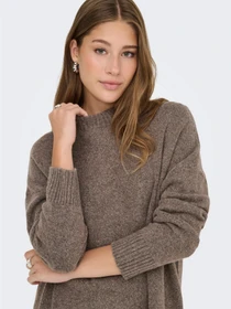 Светри та кардигани Only HAZEL LS HIGHNECK OVERS PULL K модель 15352853_Brown Lentil Melange Фото