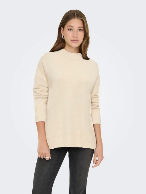 Светри та кардигани Only HAZEL LS HIGHNECK OVERS PULL K модель 15352853_Whitecap Gray Melange Фото