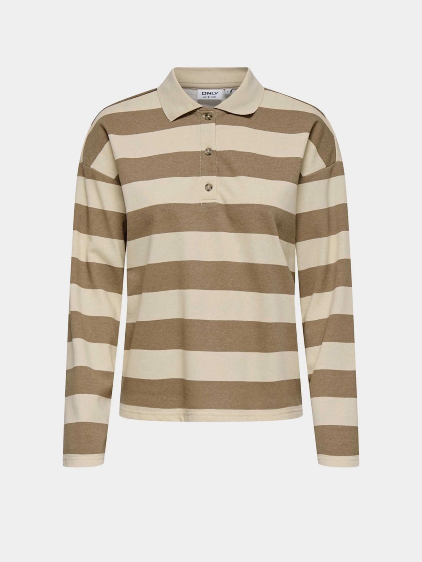 Футболки і поло Only ALLISON L/S STRIPE POLO модель 15356124_Cocoa Creme Biscotti Футболки і поло Only ALLISON L/S STRIPE POLO модель 15356124_Cocoa Creme Biscotti Фото