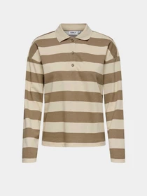 Футболки і поло Only ALLISON L/S STRIPE POLO модель 15356124_Cocoa Creme Biscotti Фото