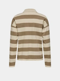 Футболки і поло Only ALLISON L/S STRIPE POLO модель 15356124_Cocoa Creme Biscotti Фото