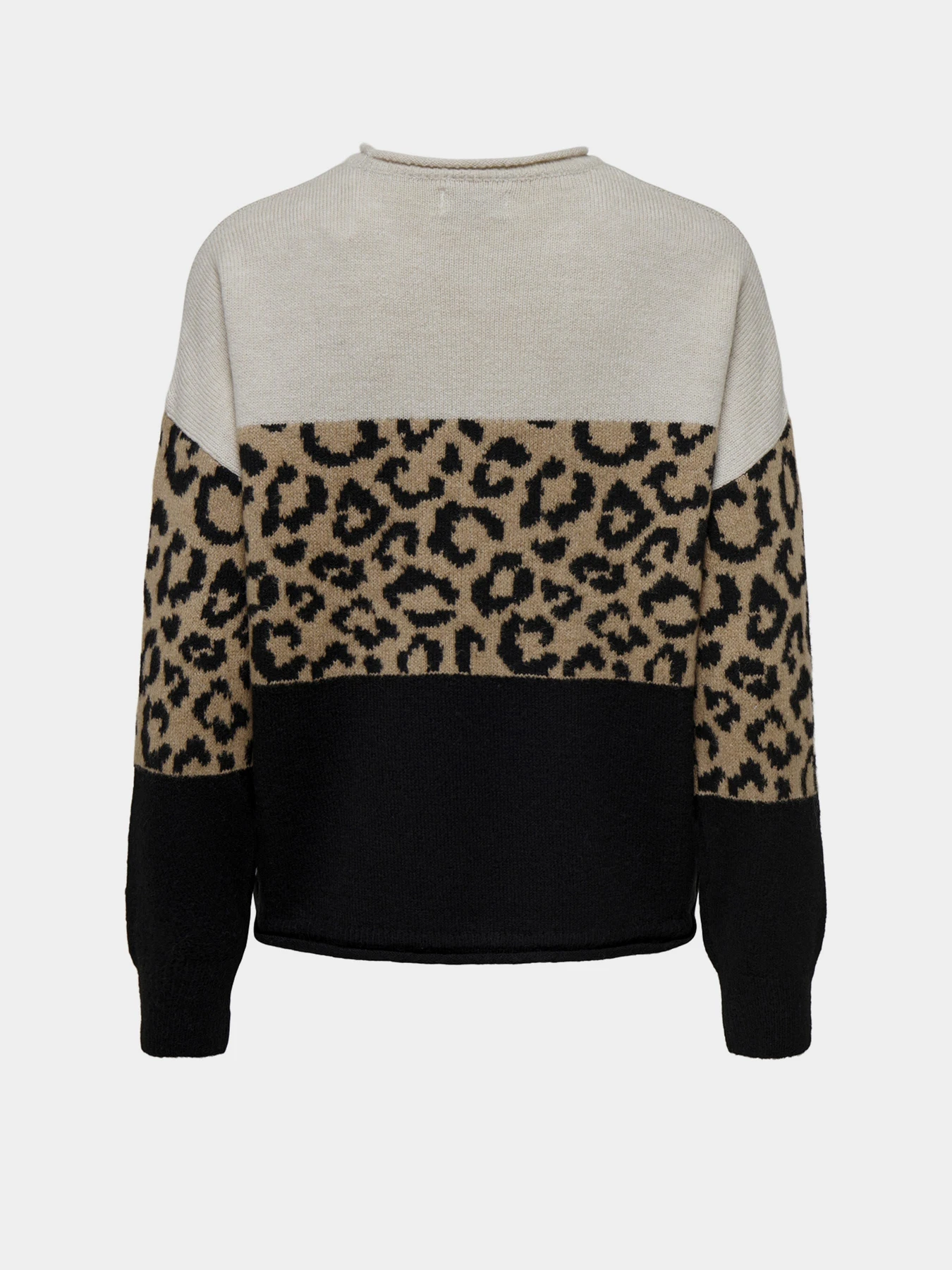 Светри та кардигани Only JADE ANIMAL LS O-NECK KNT модель 15294969_Moonbeam Black/Toasted Coc Фото
