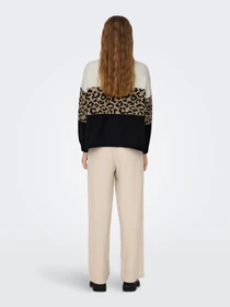 Светри та кардигани Only JADE ANIMAL LS O-NECK KNT модель 15294969_Moonbeam Black/Toasted Coc Фото