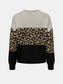 Светри та кардигани Only JADE ANIMAL LS O-NECK KNT модель 15294969_Moonbeam Black/Toasted Coc Фото