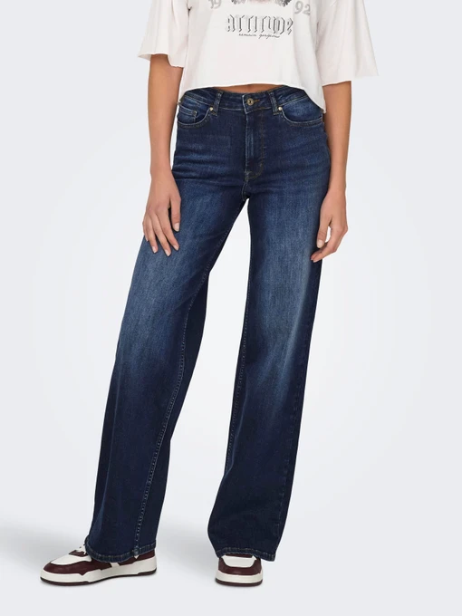 Джинсы Only MADISON BLUSH HW WIDE DNM модель 15318405_Dark Blue Denim Фото