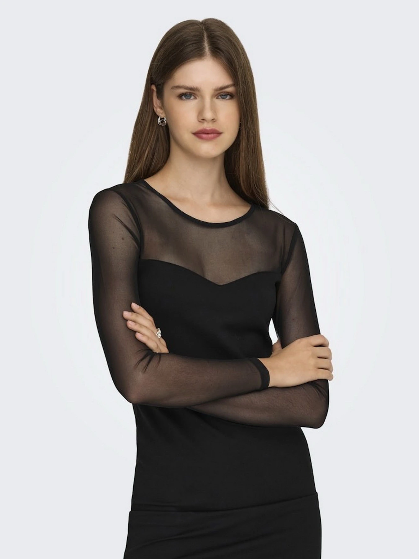 Платья Only HEART-BECKI L/S MIX BODYCONDRE модель 15358439_Black Фото