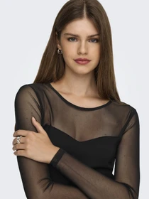 Платья Only HEART-BECKI L/S MIX BODYCONDRE модель 15358439_Black Фото
