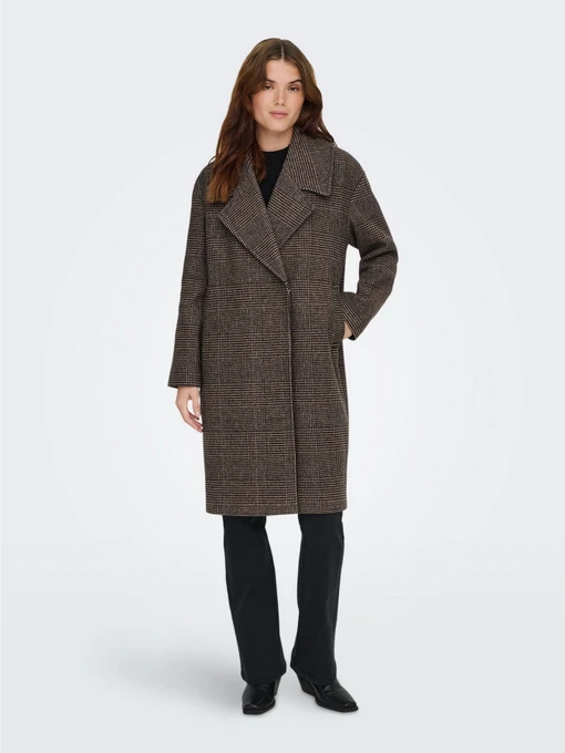 Пальто и плащи Only MADISON LIFE CHECK COAT модель 15349086_Seal Brown Check Фото