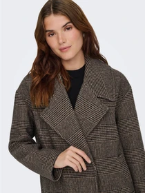 Пальто и плащи Only MADISON LIFE CHECK COAT модель 15349086_Seal Brown Check Фото
