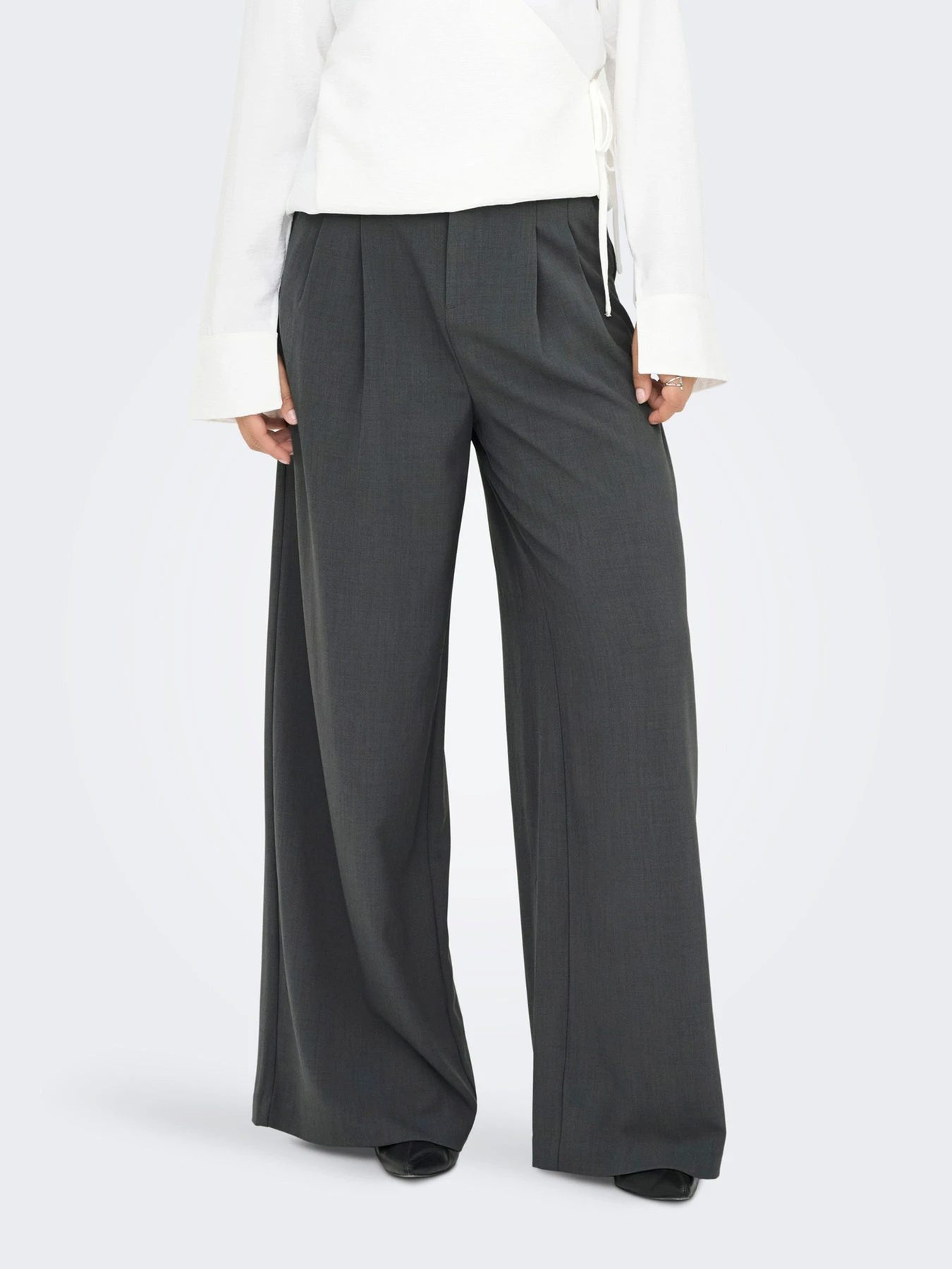 Штани Only SVEA LIFE HW WIDE PANT модель 15351068_Dark Grey Melange Штани Only SVEA LIFE HW WIDE PANT модель 15351068_Dark Grey Melange Фото