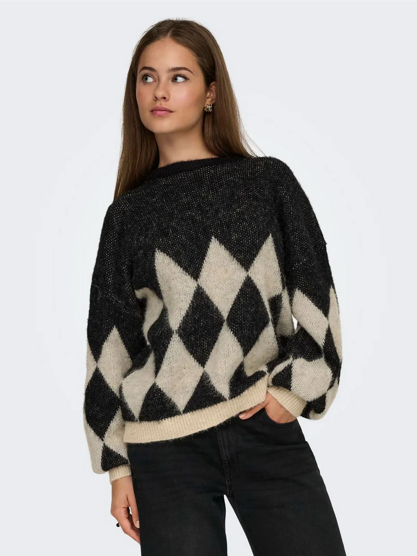 Светри та кардигани Only NOEME LIFE LS JQ O-NECK KNT модель 15353226_Black Biscotti/Melange/Har Светри та кардигани Only NOEME LIFE LS JQ O-NECK KNT модель 15353226_Black Biscotti/Melange/Har Фото