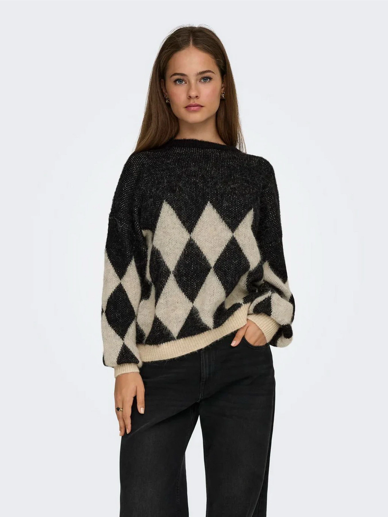 Светри та кардигани Only NOEME LIFE LS JQ O-NECK KNT модель 15353226_Black Biscotti/Melange/Har Светри та кардигани Only NOEME LIFE LS JQ O-NECK KNT модель 15353226_Black Biscotti/Melange/Har Фото