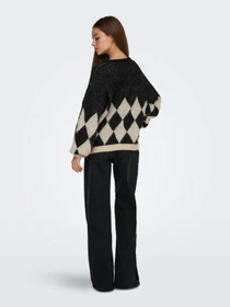 Светри та кардигани Only NOEME LIFE LS JQ O-NECK KNT модель 15353226_Black Biscotti/Melange/Har Фото