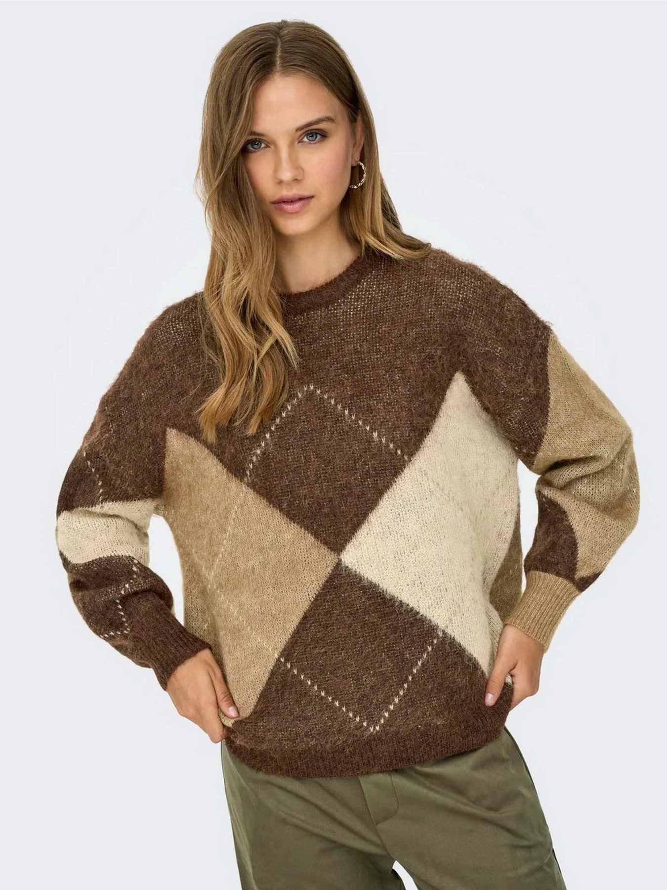 Светри та кардигани Only NOEME LIFE LS JQ O-NECK KNT модель 15353226_Chestnut Biscotti/Melange/ Светри та кардигани Only NOEME LIFE LS JQ O-NECK KNT модель 15353226_Chestnut Biscotti/Melange/ Фото