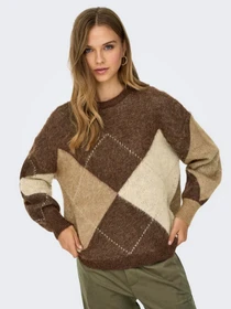 Светри та кардигани Only NOEME LIFE LS JQ O-NECK KNT модель 15353226_Chestnut Biscotti/Melange/ Фото