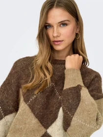 Светри та кардигани Only NOEME LIFE LS JQ O-NECK KNT модель 15353226_Chestnut Biscotti/Melange/ Фото