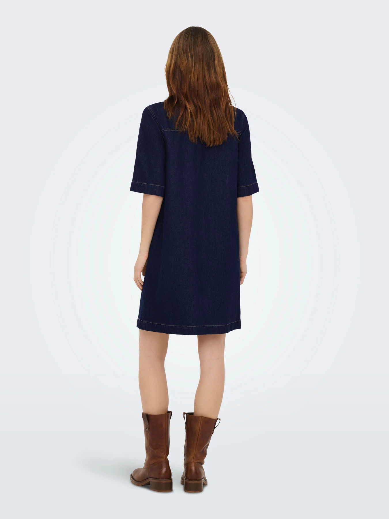 Платья Only BELLE S/S BUTTON DRESS модель 15324384_Dark Blue Denim Фото
