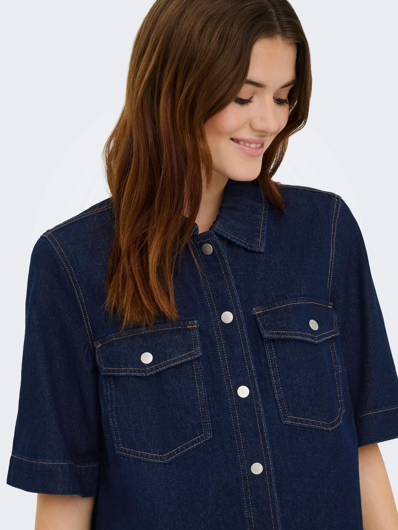 Платья Only BELLE S/S BUTTON DRESS модель 15324384_Dark Blue Denim Фото