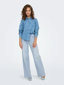 Джинси Only MADISON BLUSH HW WIDE DNM модель 15338289_Light Blue Bleached Denim Фото