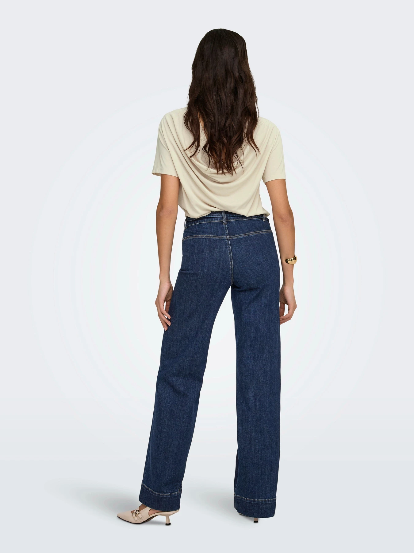 Джинси Only MADISON HW WIDE ROSE BELT модель 15361153_Dark Blue Denim Фото