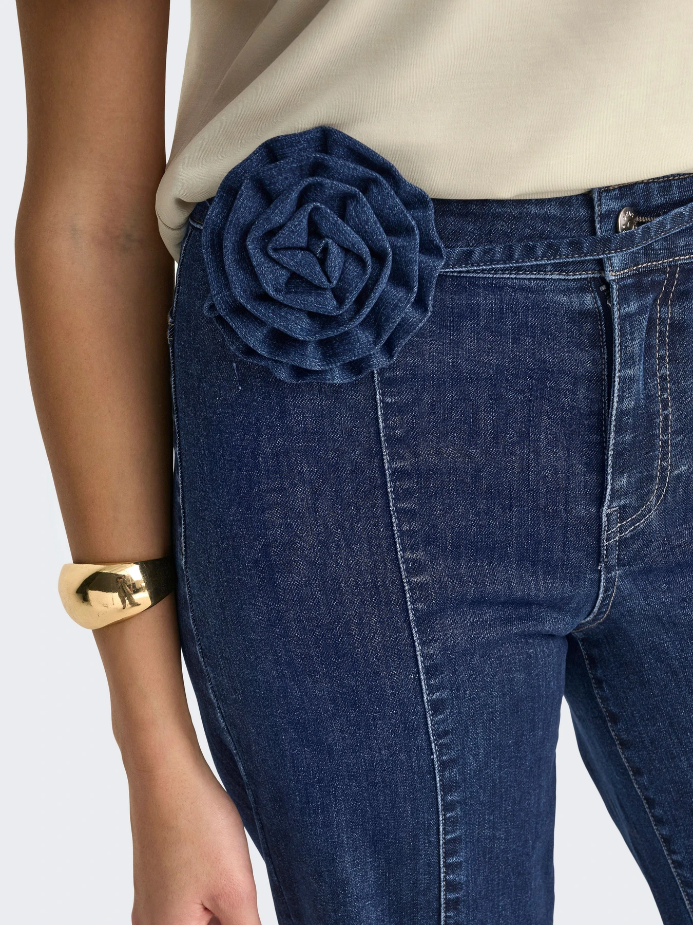 Джинси Only MADISON HW WIDE ROSE BELT модель 15361153_Dark Blue Denim Фото