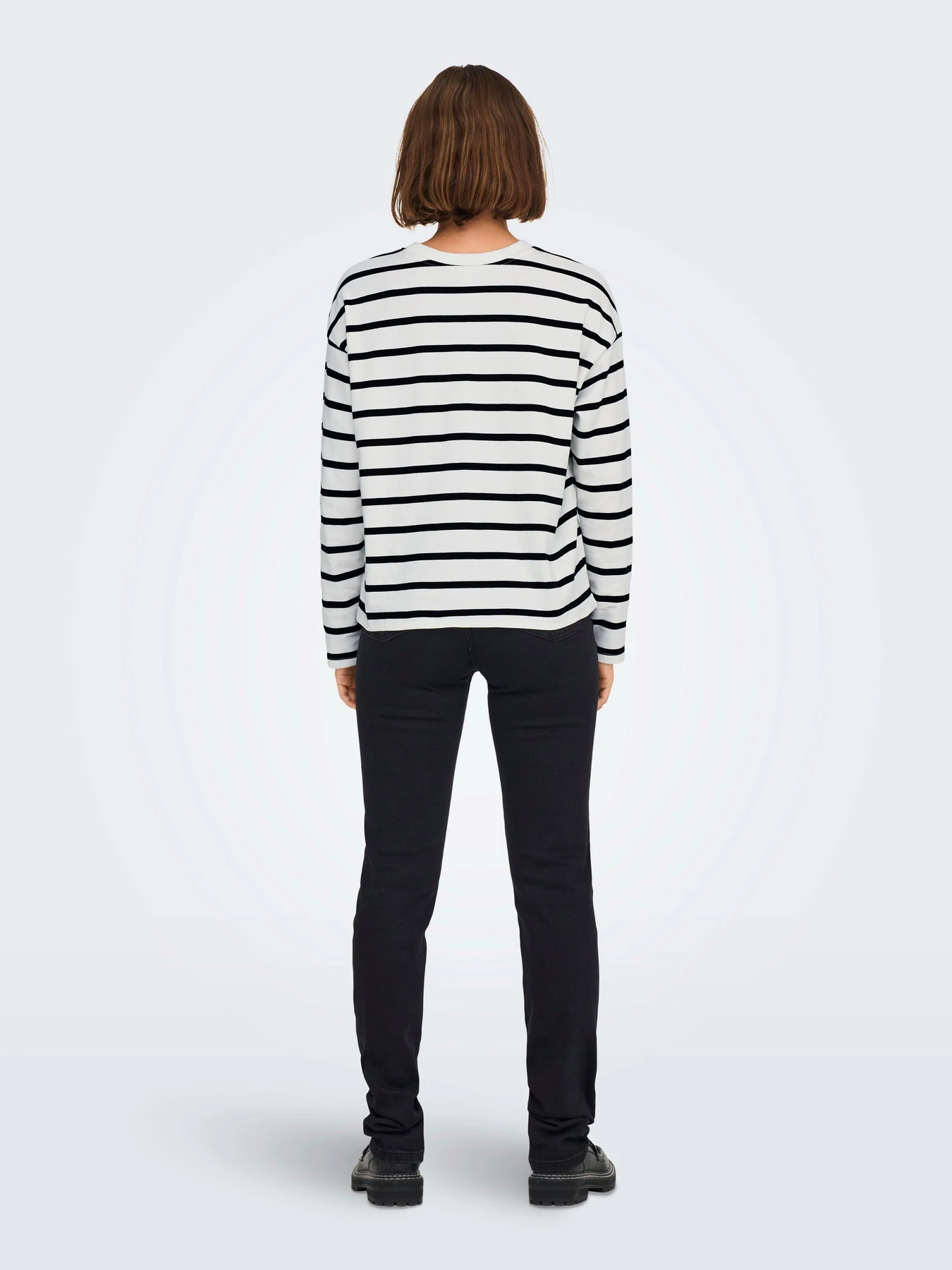 Худи и свитшоты Only SOPH L/S STRIPE TOP модель 15310399_Cloud Dancer Black Фото