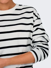 Худи и свитшоты Only SOPH L/S STRIPE TOP модель 15310399_Cloud Dancer Black Фото