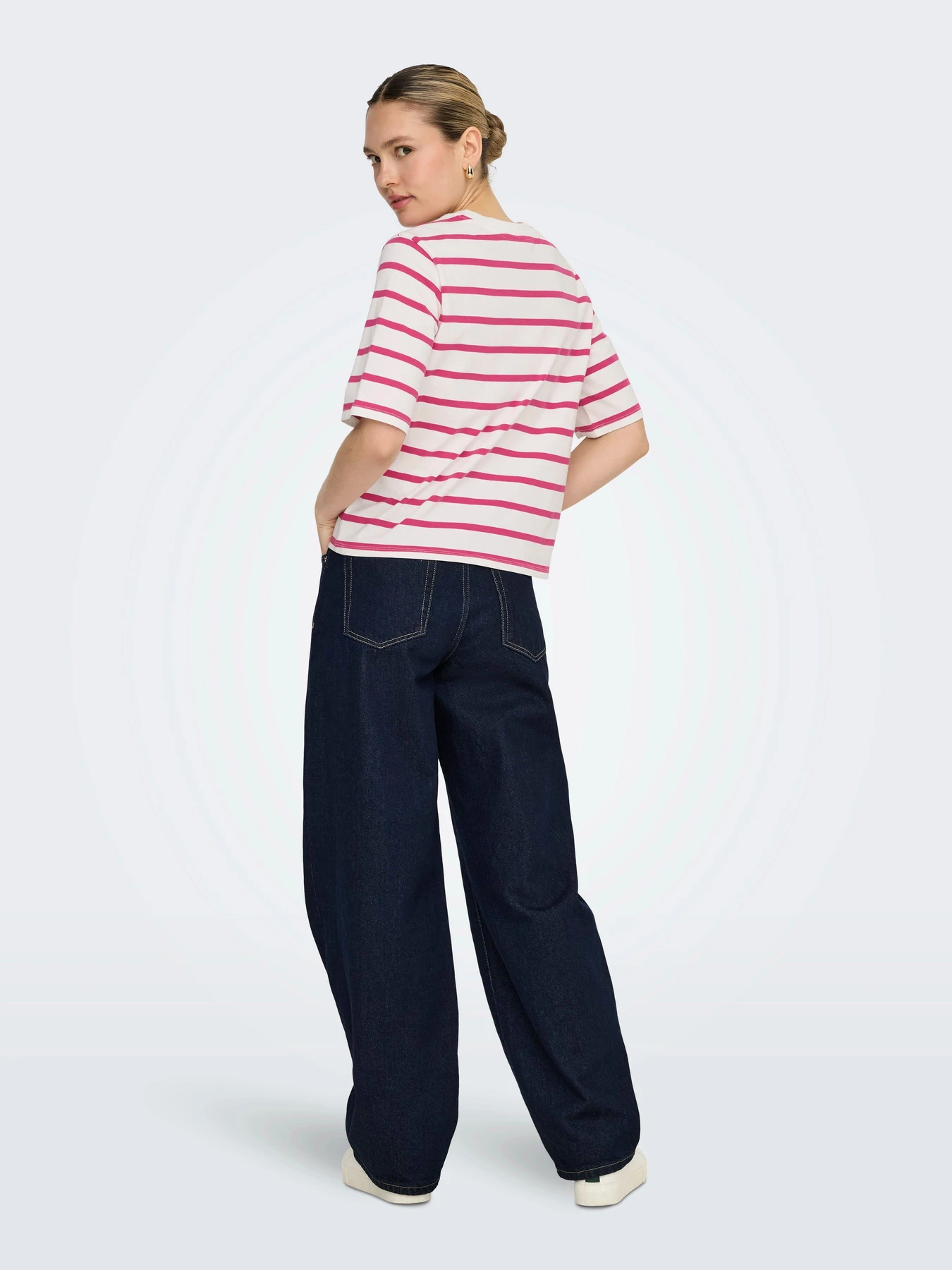 Футболки и поло Only SOPH S/S STRIPE TOP модель 15368524_Cloud Dancer Pink yarrow ( Фото