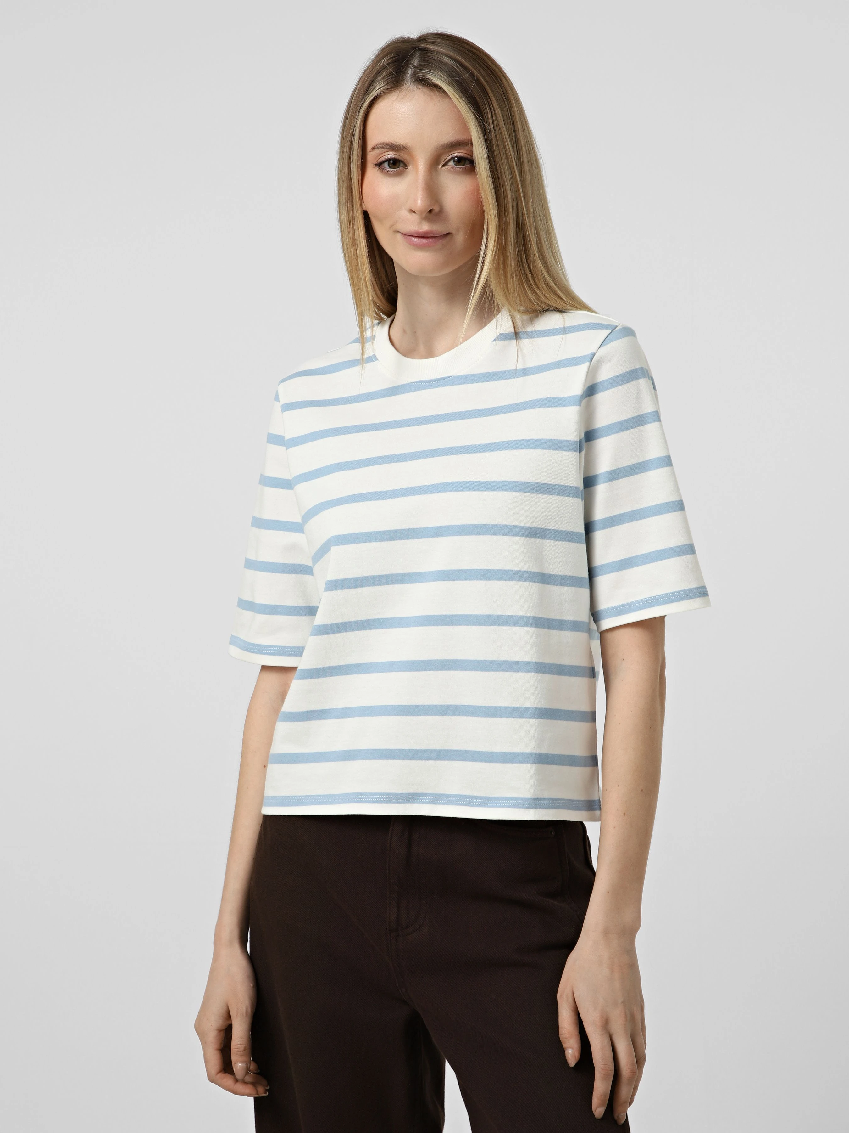 Бавовняна Жіноча Футболка Only SOPH S/S STRIPE TOP
