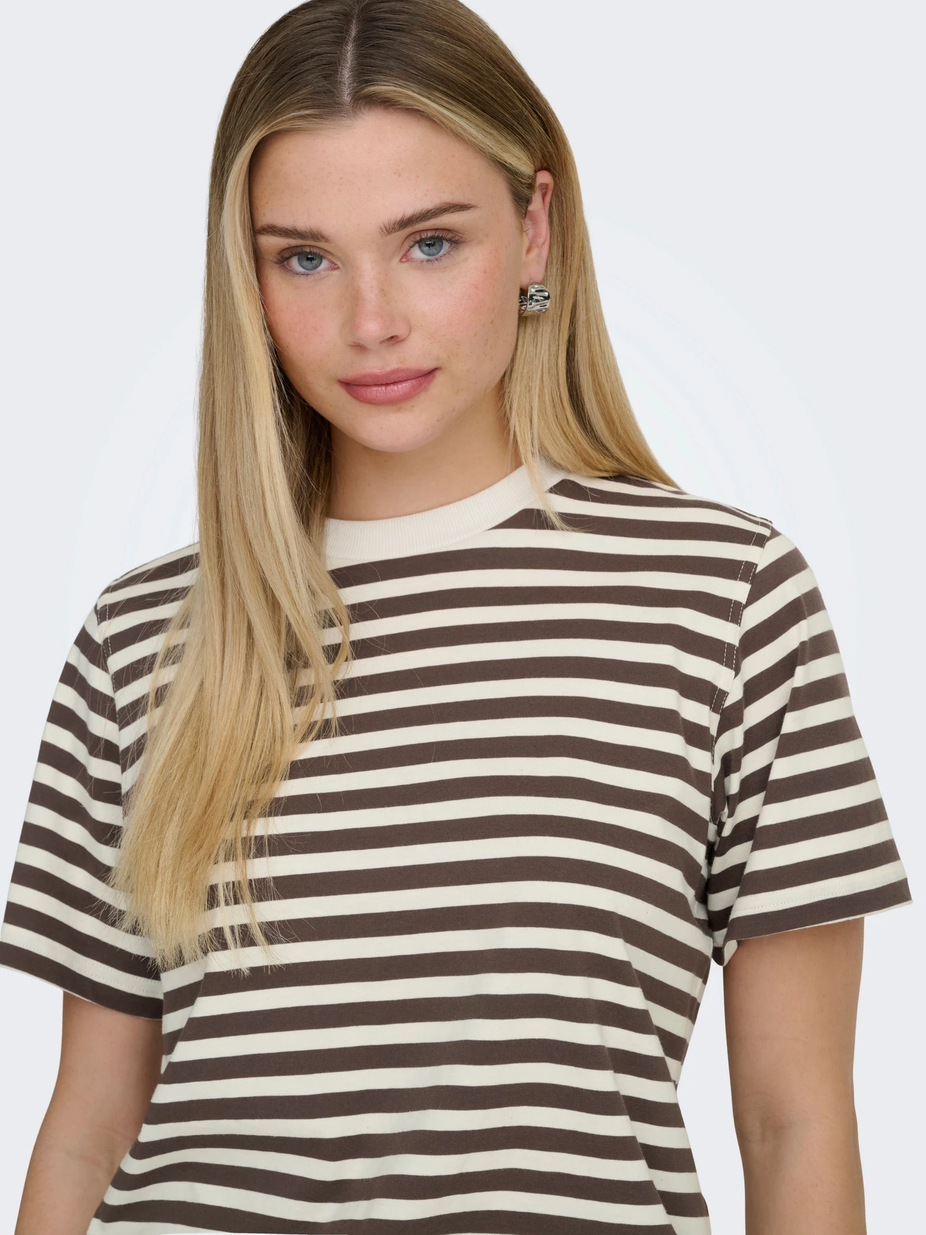 Футболки і поло Only LIVINA S/S STRIPE TEE модель 15272227_Cloud Dancer CHOCOLATE MAR Фото
