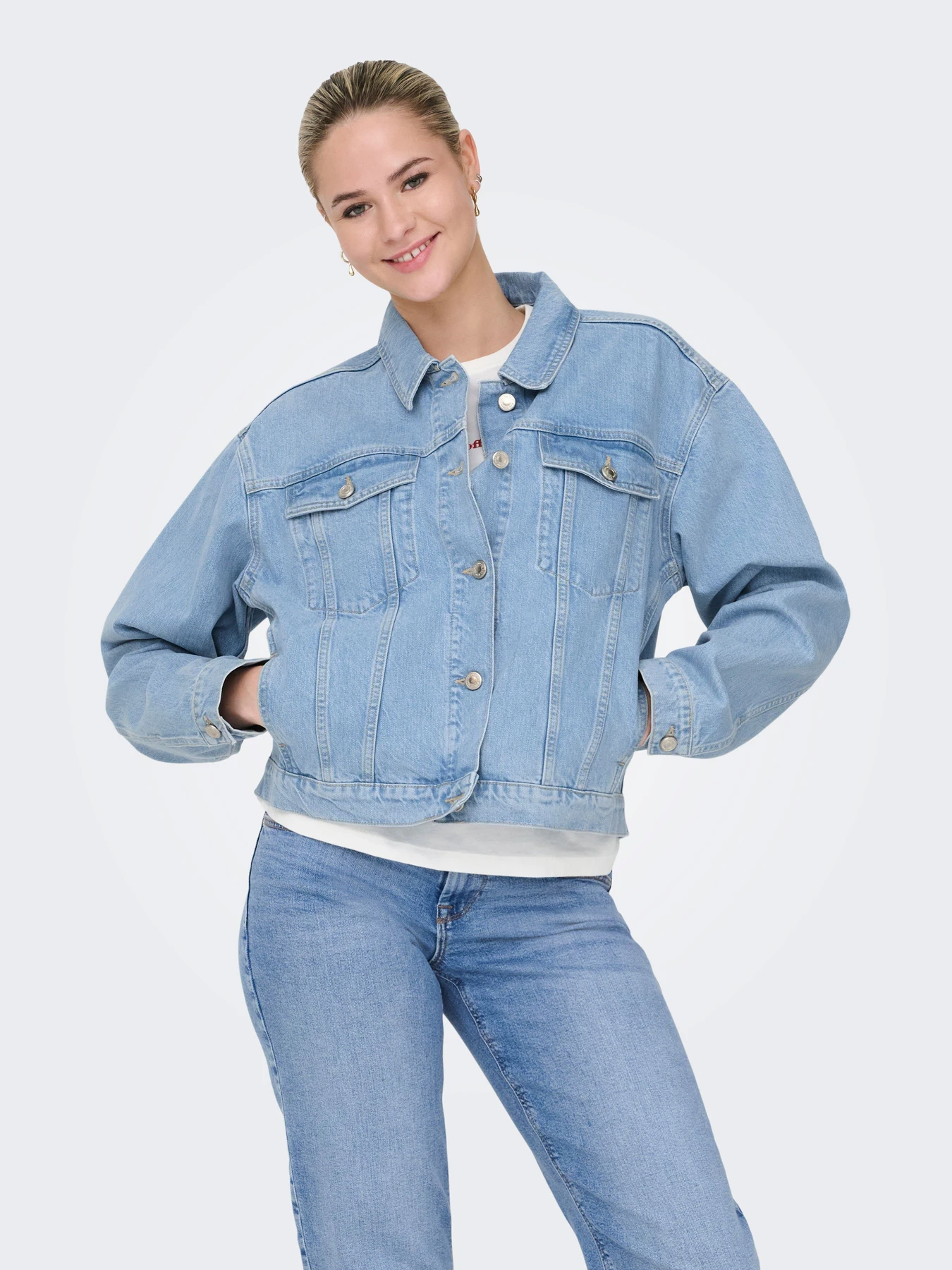 Куртки та дублянки Only HARPER LS BOXY DNM модель 15363548_Light Blue Denim Фото