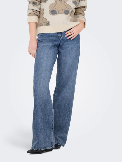 Джинси Only HOPE MW WIDEUNEVEN CLOSURE DNM модель 15366323_Medium Blue Denim Фото