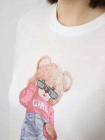 Футболки і поло Only KITA BEAR S/S TEE модель 15375338_Bright White Beary fabulou Фото