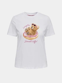 Футболки і поло Only KITA BEAR S/S TEE модель 15375338_Bright White Sweet life Фото
