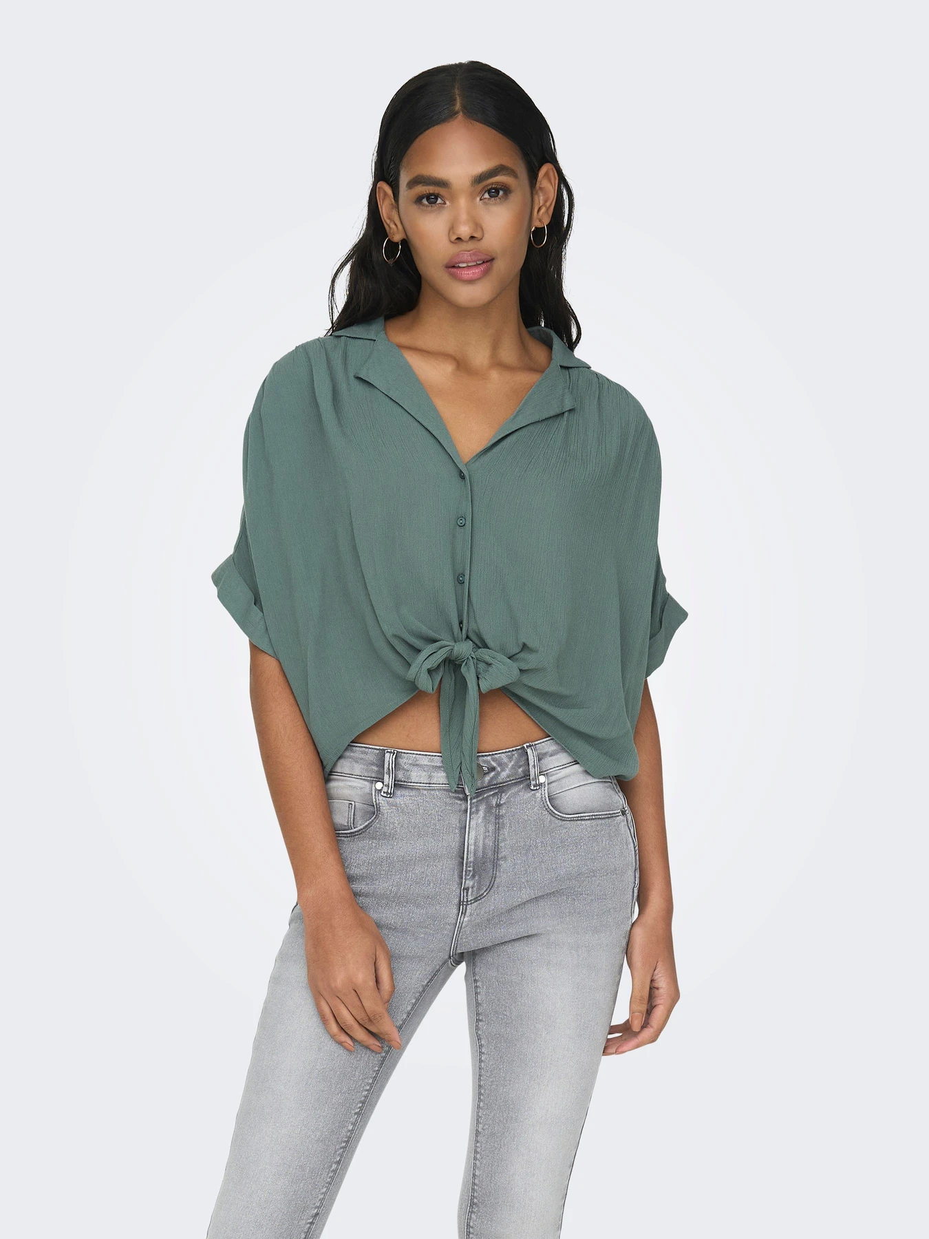Сорочки Only PAULA LIFE S/S TIE SHIRT модель 15281497_Balsam Green Сорочки Only PAULA LIFE S/S TIE SHIRT модель 15281497_Balsam Green Фото