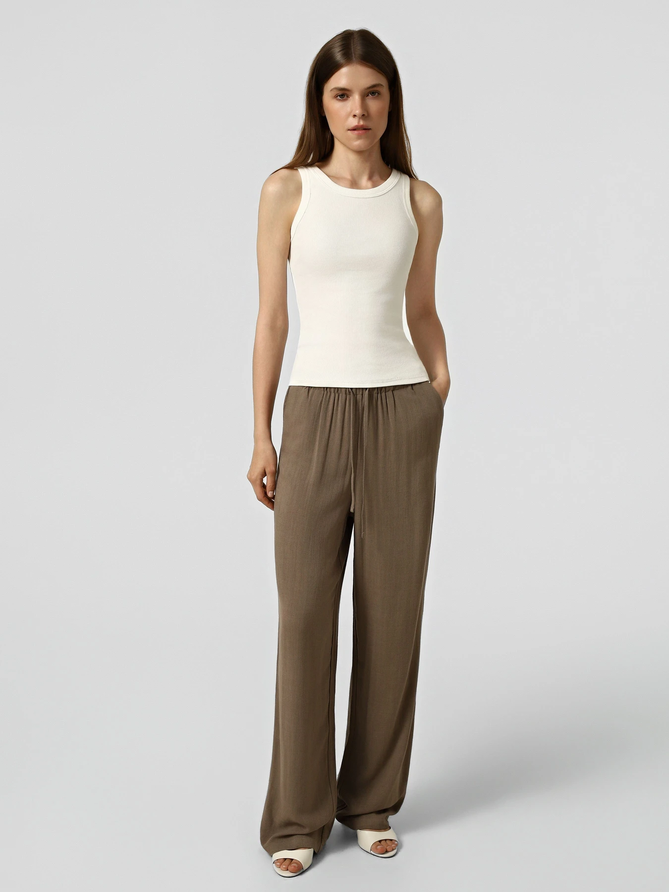 Штани Only SIESTA MW PULL-UP LINEN PNT модель 15322263_Walnut Штани Only SIESTA MW PULL-UP LINEN PNT модель 15322263_Walnut Фото