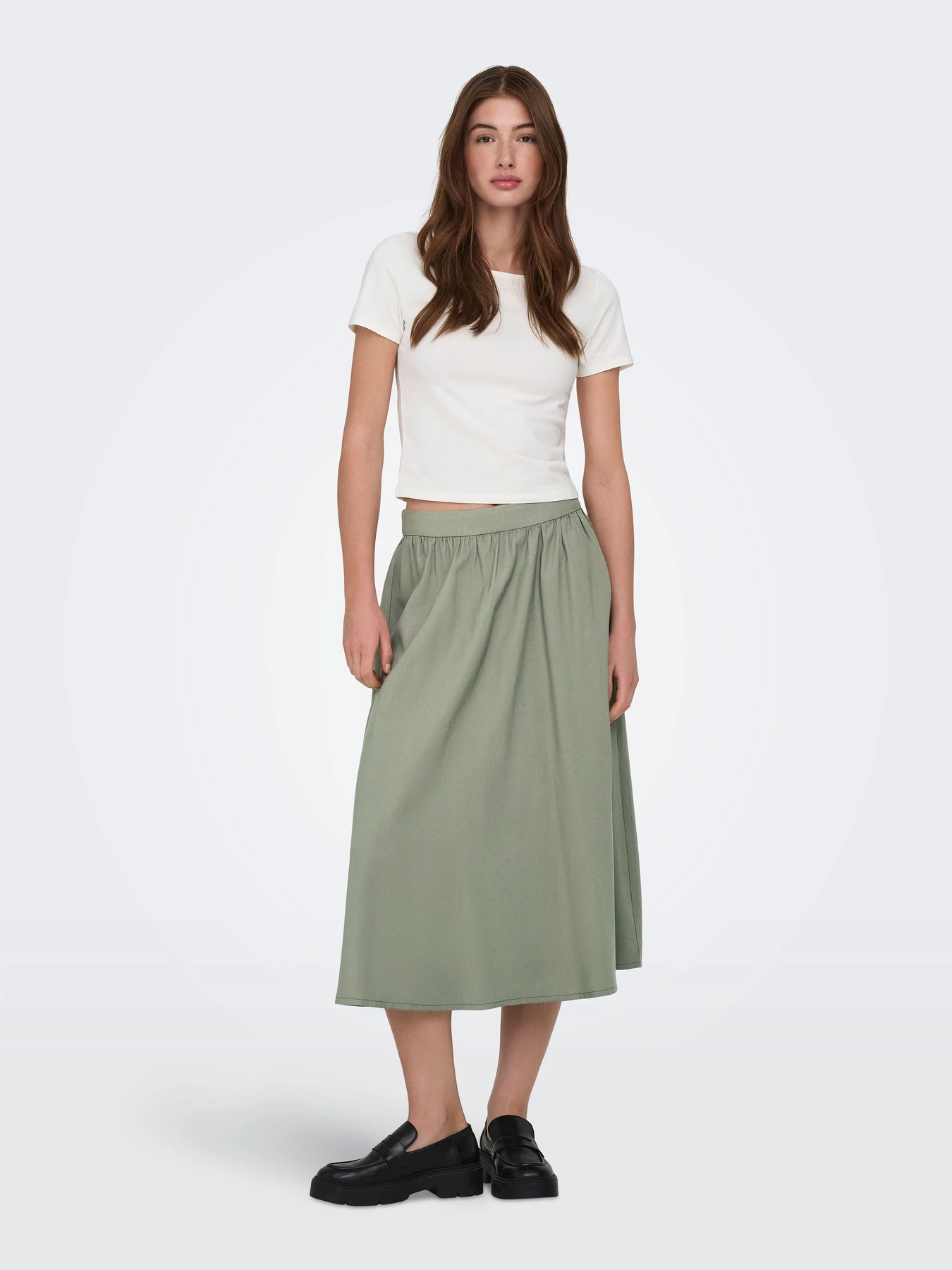 Юбки Only ARIS LIFE PULL UP LONG SKIRT модель 15364190_Smokey Olive Юбки Only ARIS LIFE PULL UP LONG SKIRT модель 15364190_Smokey Olive Фото