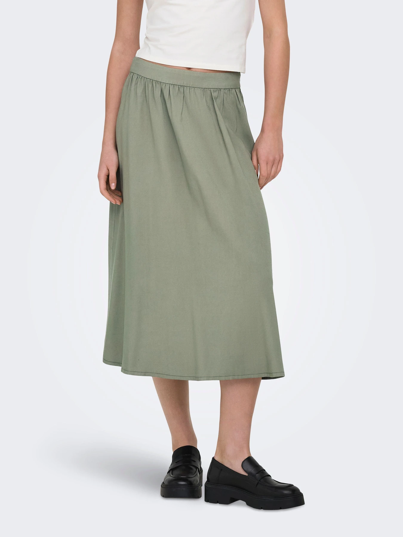 Юбки Only ARIS LIFE PULL UP LONG SKIRT модель 15364190_Smokey Olive Юбки Only ARIS LIFE PULL UP LONG SKIRT модель 15364190_Smokey Olive Фото
