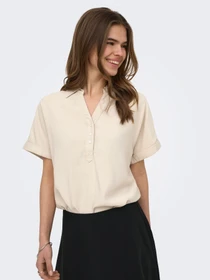 Сорочки Only ARIS LIFE CAP SLEEVE SHIRT модель 15364279_Pumice Stone Фото