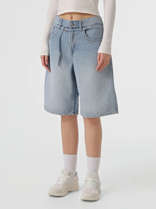 Шорти Only TAYLOR HW BARREL BELT SHORTS модель 15370661_Light Blue Denim Фото