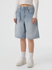 Шорти Only TAYLOR HW BARREL BELT SHORTS модель 15370661_Light Blue Denim Фото
