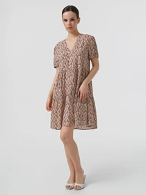 Платья Only NOVA LIFE VIS S/S THEA DRESS модель 15222215_Dull Gold 716 Abstract zig Фото