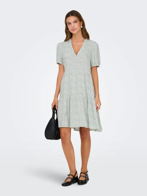 Платья Only NOVA LIFE VIS S/S THEA DRESS модель 15222215_Jadeite 724 Coffee leaf Фото