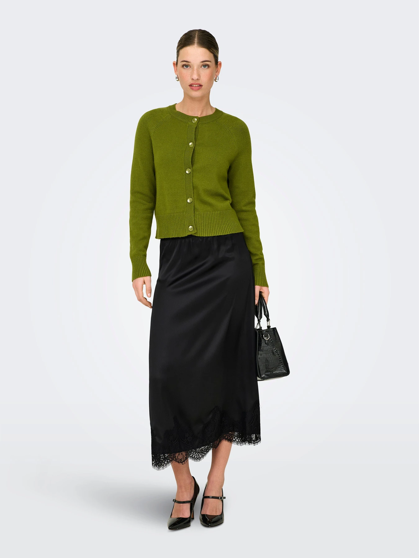 Юбки Only BELLA SATIN LACE SKIRT модель 15380523_Black Юбки Only BELLA SATIN LACE SKIRT модель 15380523_Black Фото