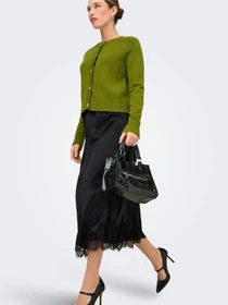 Юбки Only BELLA SATIN LACE SKIRT модель 15380523_Black Фото