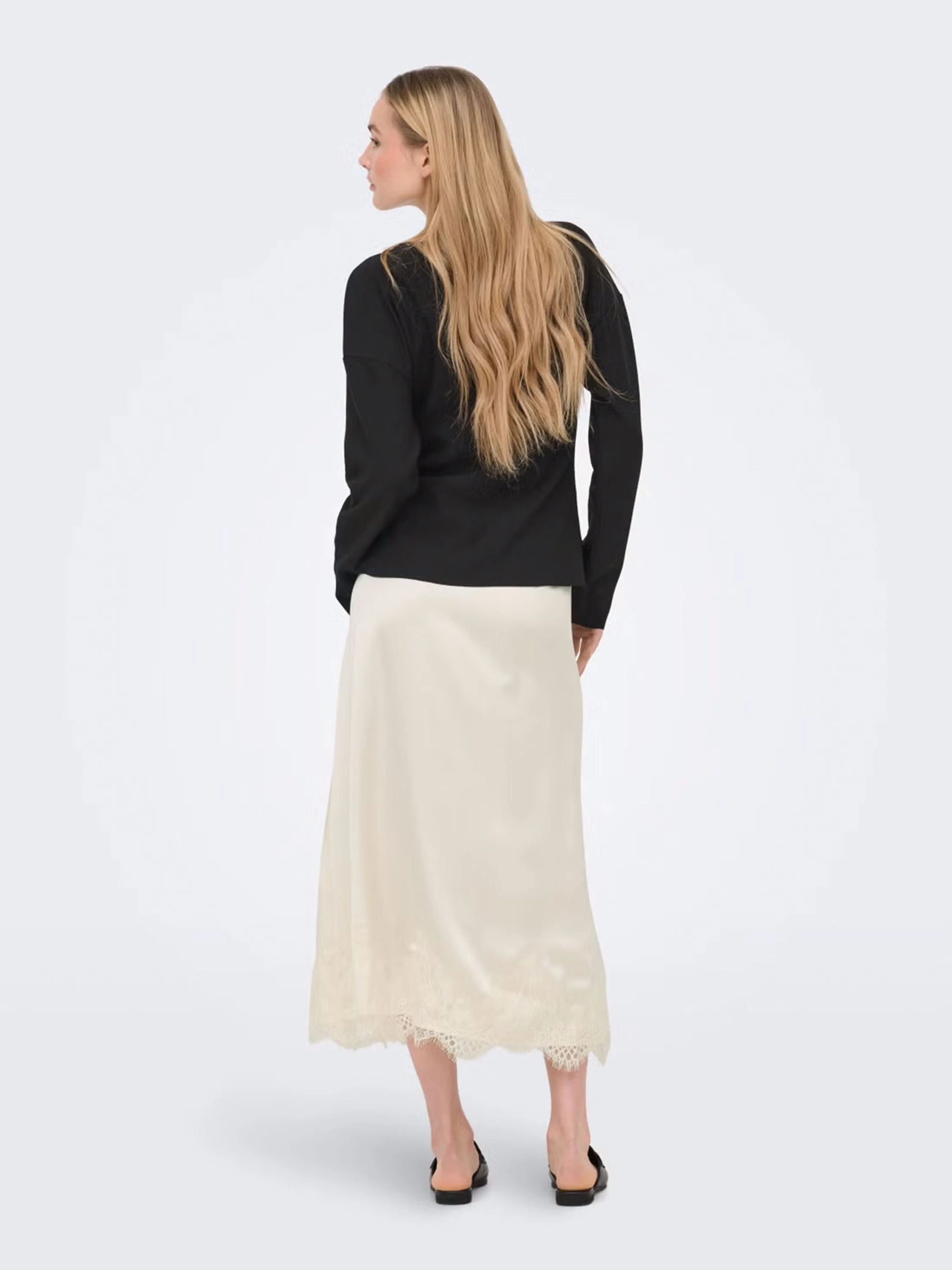 Жіноча Спідниця міді Only BELLA SATIN LACE SKIRT фото 2