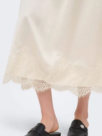 Спідниці Only BELLA SATIN LACE SKIRT модель 15380523_Cloud Dancer Фото
